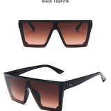 Women Sunglasses Big Frame Rectangle Flat