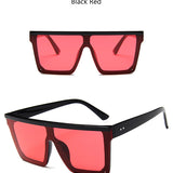 Women Sunglasses Big Frame Rectangle Flat