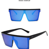 Women Sunglasses Big Frame Rectangle Flat