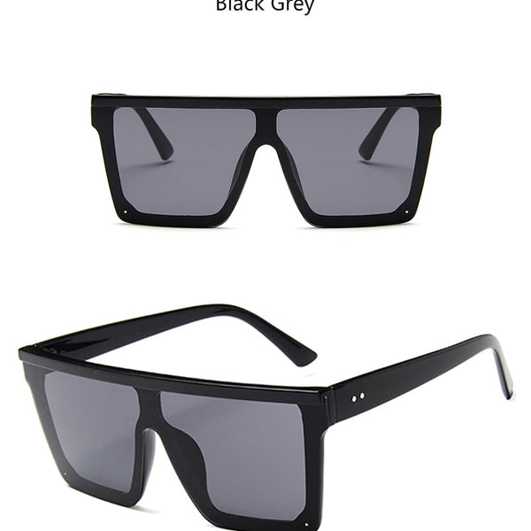Women Sunglasses Big Frame Rectangle Flat
