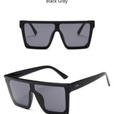 Women Sunglasses Big Frame Rectangle Flat