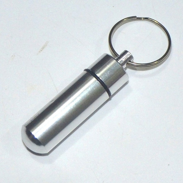 Portable Pill Holder WaterProof Mini Aluminum Keychain