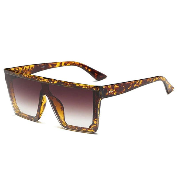 Women Sunglasses Big Frame Rectangle Flat